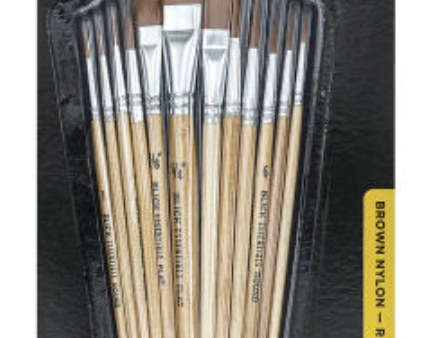 Blick Essentials Value Brush Set - Assorted Brushes, Brown Nylon, Set of 12 Online Hot Sale