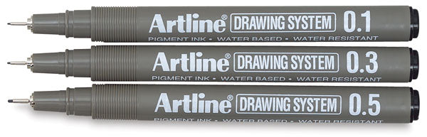 Artline Drawing Pen Set - Assorted Sizes, Wallet, Set of 3 For Discount