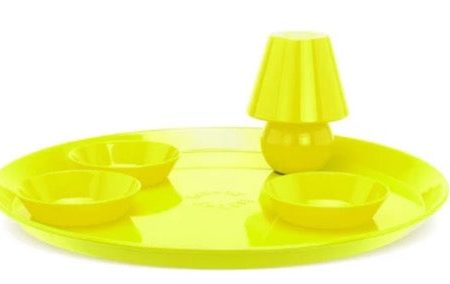 Fatboy Snack light tray, 55cm diameter. Yellow. Metal tray with magnetic rechargeable light + 3 bowls Online Hot Sale