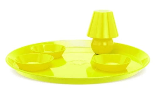 Fatboy Snack light tray, 55cm diameter. Yellow. Metal tray with magnetic rechargeable light + 3 bowls Online Hot Sale