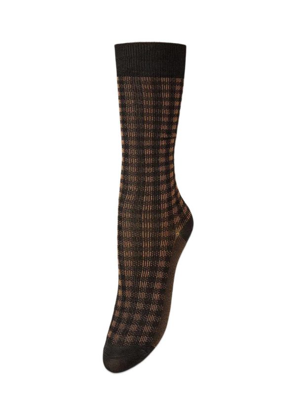 Gingham Cotta Sock - Black For Cheap