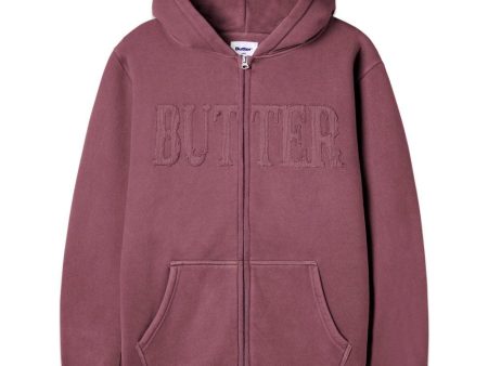 Fabric applique zip-thru hood - Washed Rhubarb Fashion