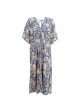 BCLUNA double v-neck dress - Floral Blue Hot on Sale