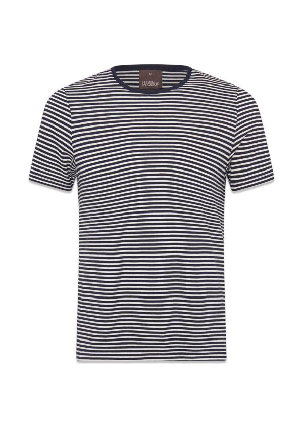 Kyran Striped T-shirt - Navy White Sale