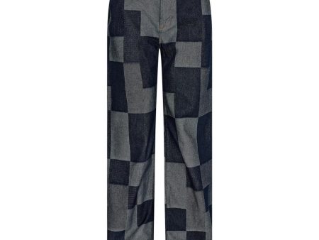 Augusta Patchwork Pant - Denim Blue Cheap