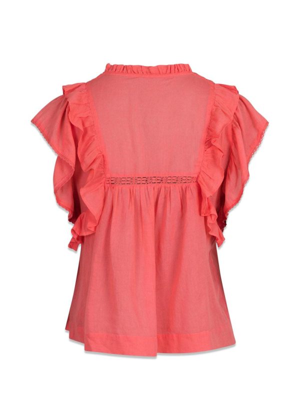 Jayla S Voile Top - Coral on Sale