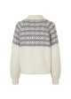 Verbier Neck Sweater - Cream Grey Artwork Cheap