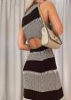 Mini Stripe Sleeveless Knit Dress - Dark Brown Off White Online