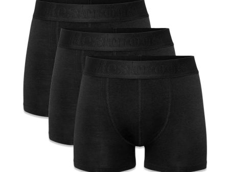 BOXERS BAMBOO 3-PACK - Black 9 For Discount