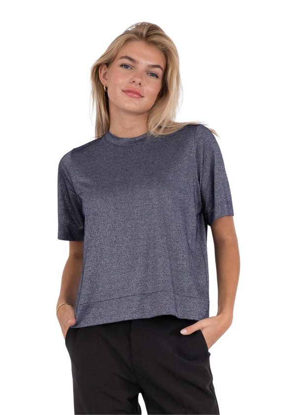 Zettner Glitter Tee - Navy Online Hot Sale