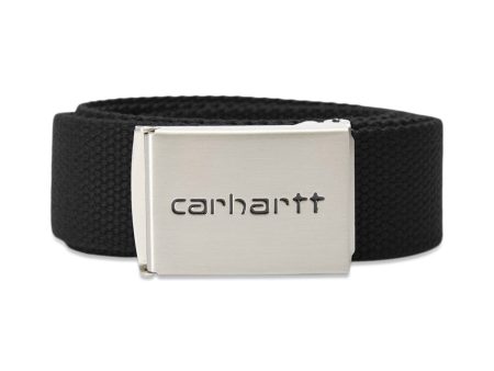 Clip Belt Chrome - Black Hot on Sale