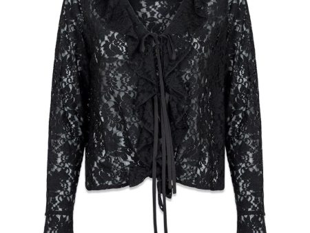 Anika Lace Blouse - Black For Discount