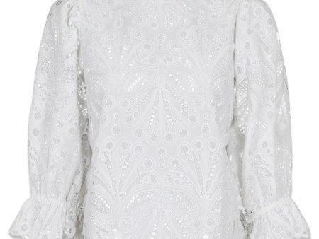 Adela Embroidery Blouse - Off White Fashion