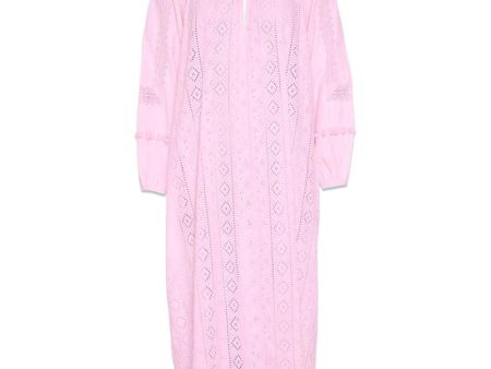 Bertha Cotton Dress - Pastel Pink Online Sale