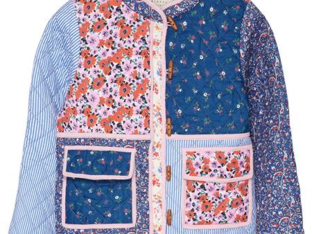 Adriane Quilted Cotton Jacket - Blue Online Sale