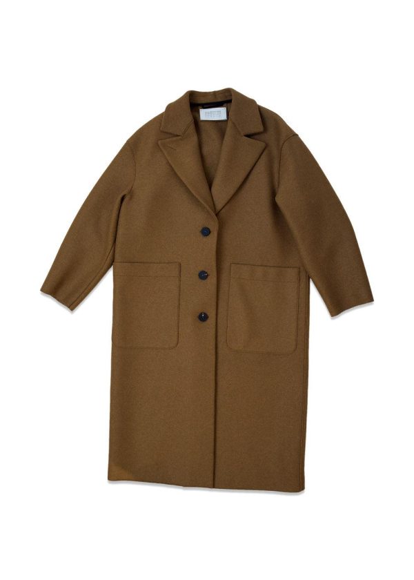 Women greatcoat pressed wool - Shortbread Online now