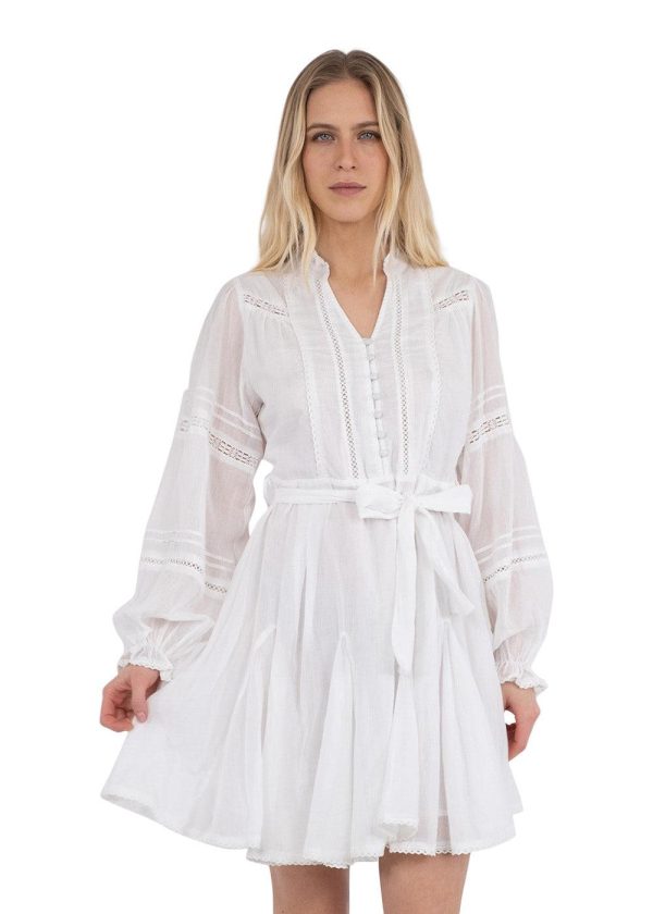 Birgitte S Voile dress - White For Discount