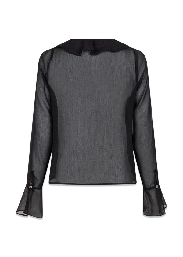 Anika Frill Blouse - Black Supply