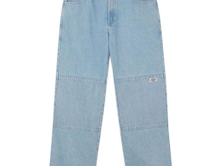 DOUBLE KNEE DENIM PANT - Light Wash Online now