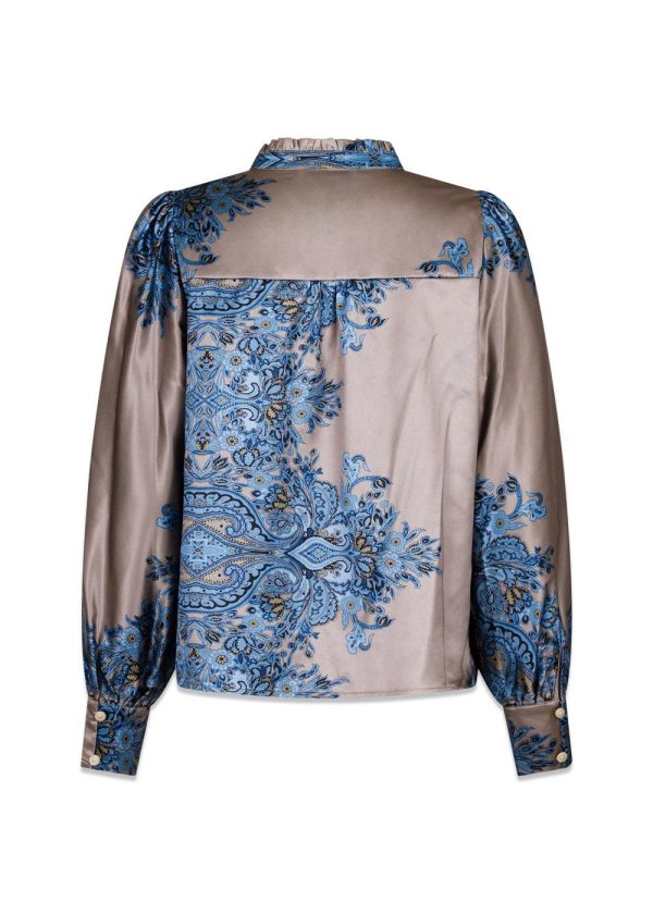 Massima Paisley Border Blouse - Blue on Sale