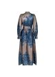 Nova Paisley Border Dress - Blue Online Sale