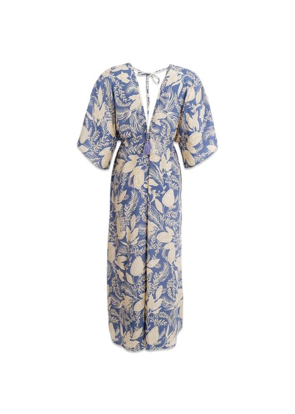 BCLUNA double v-neck dress - Floral Blue Hot on Sale