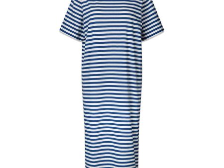 Single Organic Nou Dress Stripe - Estate Blue Cloud Dancer For Cheap