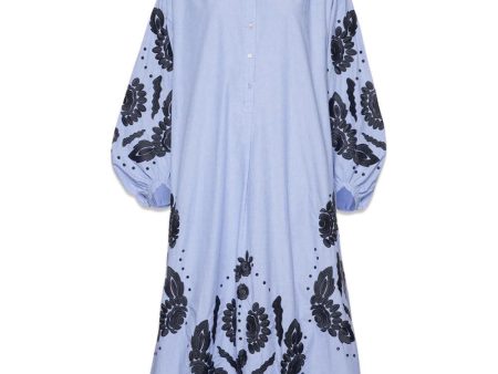 Rikke Organic Cotton shirt dress - Chambrey Blue Online