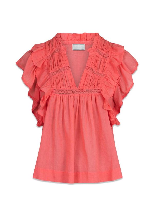 Jayla S Voile Top - Coral on Sale