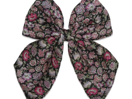 Big SILK Bow Hair Clip - Floral Maze Cheap