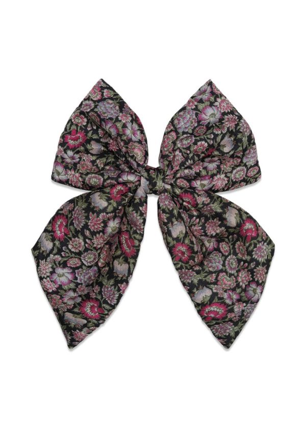 Big SILK Bow Hair Clip - Floral Maze Cheap