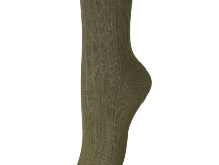 Elva Solid Sock - Burnt Olive Supply