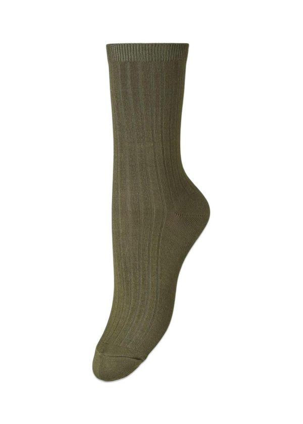 Elva Solid Sock - Burnt Olive Supply