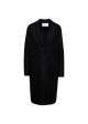 Women overcoat pressed wool - Black For Cheap