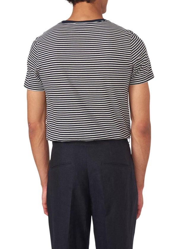 Kyran Striped T-shirt - Navy White Sale