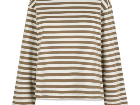 HellenMD LS stripe t-shirt - Dune White Stripe Discount