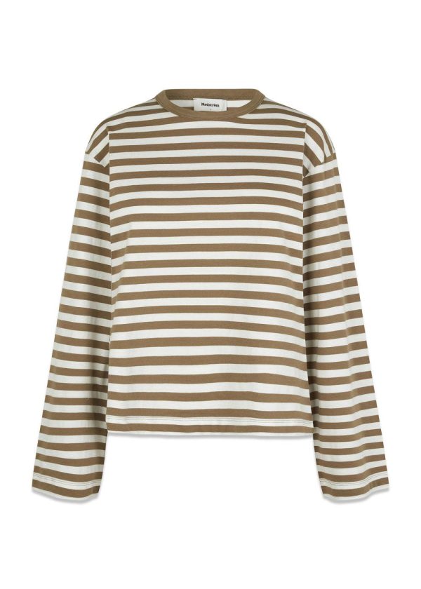 HellenMD LS stripe t-shirt - Dune White Stripe Discount