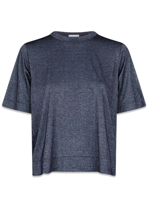 Zettner Glitter Tee - Navy Online Hot Sale