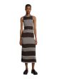 Mini Stripe Sleeveless Knit Dress - Dark Brown Off White Online