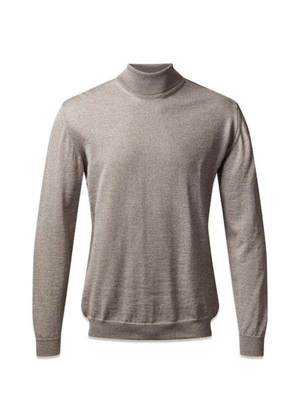 Turin Pullover Roll Neck - Warm Sand Mel For Cheap