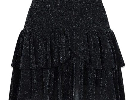 Carin Glitter Mesh Skirt - Black Hot on Sale