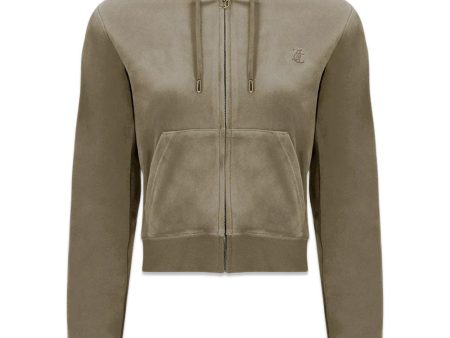 Robertson Classic Velour Zip throught hoodie - Vetiver For Discount