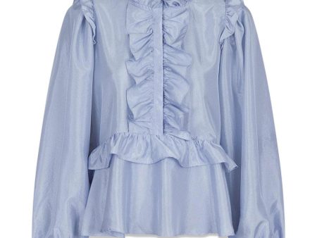 Hawaii Solid Blouse - Light Blue Cheap