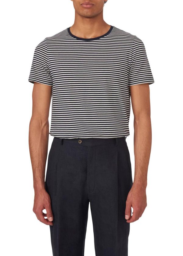 Kyran Striped T-shirt - Navy White Sale