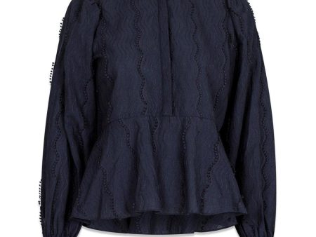 Benito Wave Blouse - Navy Sale