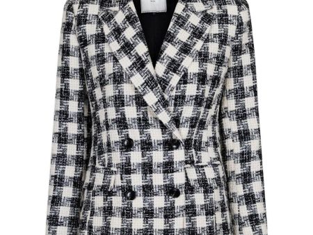 Vivi Chic Boucle Blazer - Black White For Sale