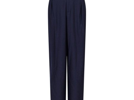 Alessandra N Pinstripe Pants - Navy on Sale