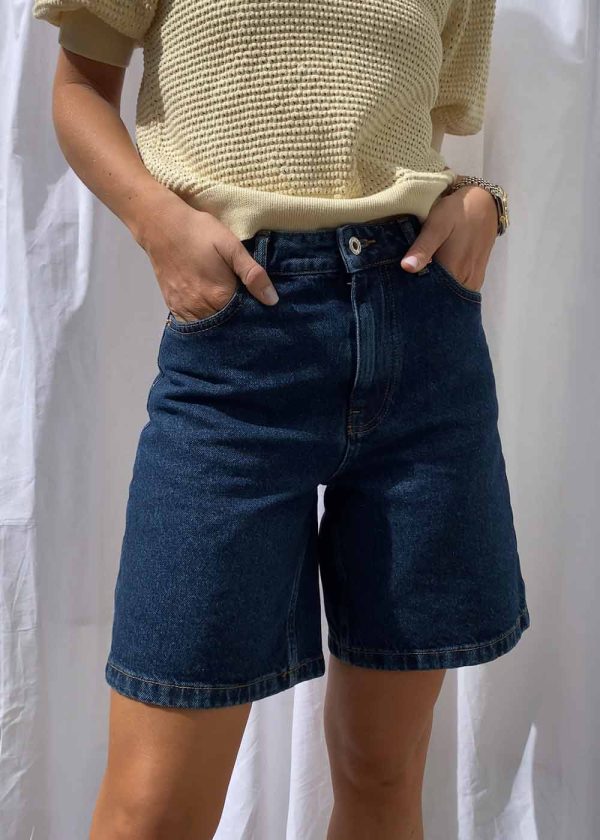 Maggie 90s Rinse Shorts - Blue For Sale