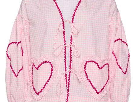 Astrid Organic Cotton Top - Pink Checks For Discount