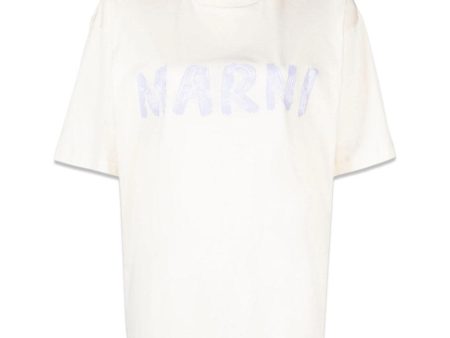 Marni Logo Organic cotton jersey - Pearl Online Hot Sale